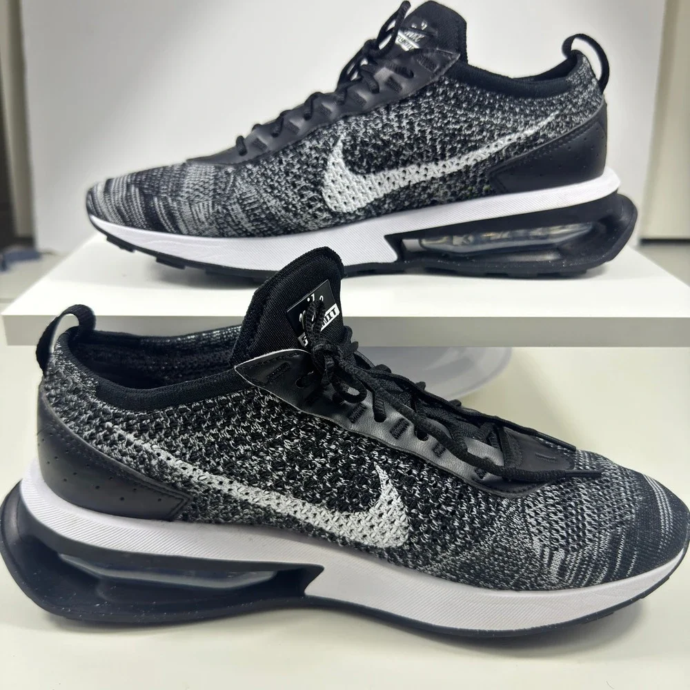 Nike Air Max Flyknit Racer Mens 10 Black White DM9073-001 Running Shoes